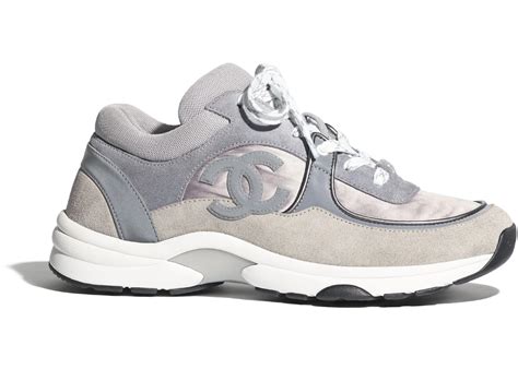 chanel cc grey/blue marble reflective sneaker|Chanel shoes near me.